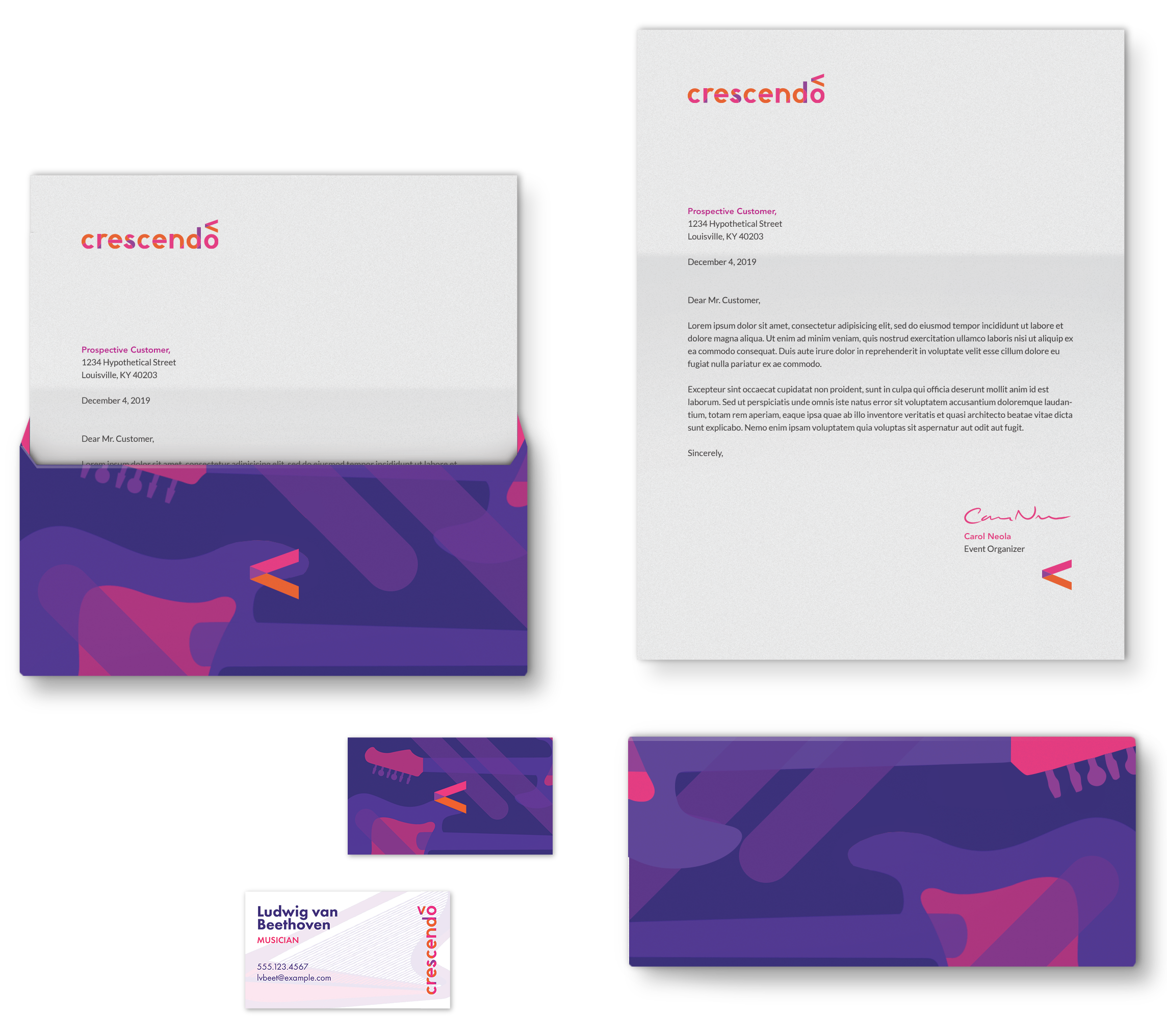 crescendo stationery designs