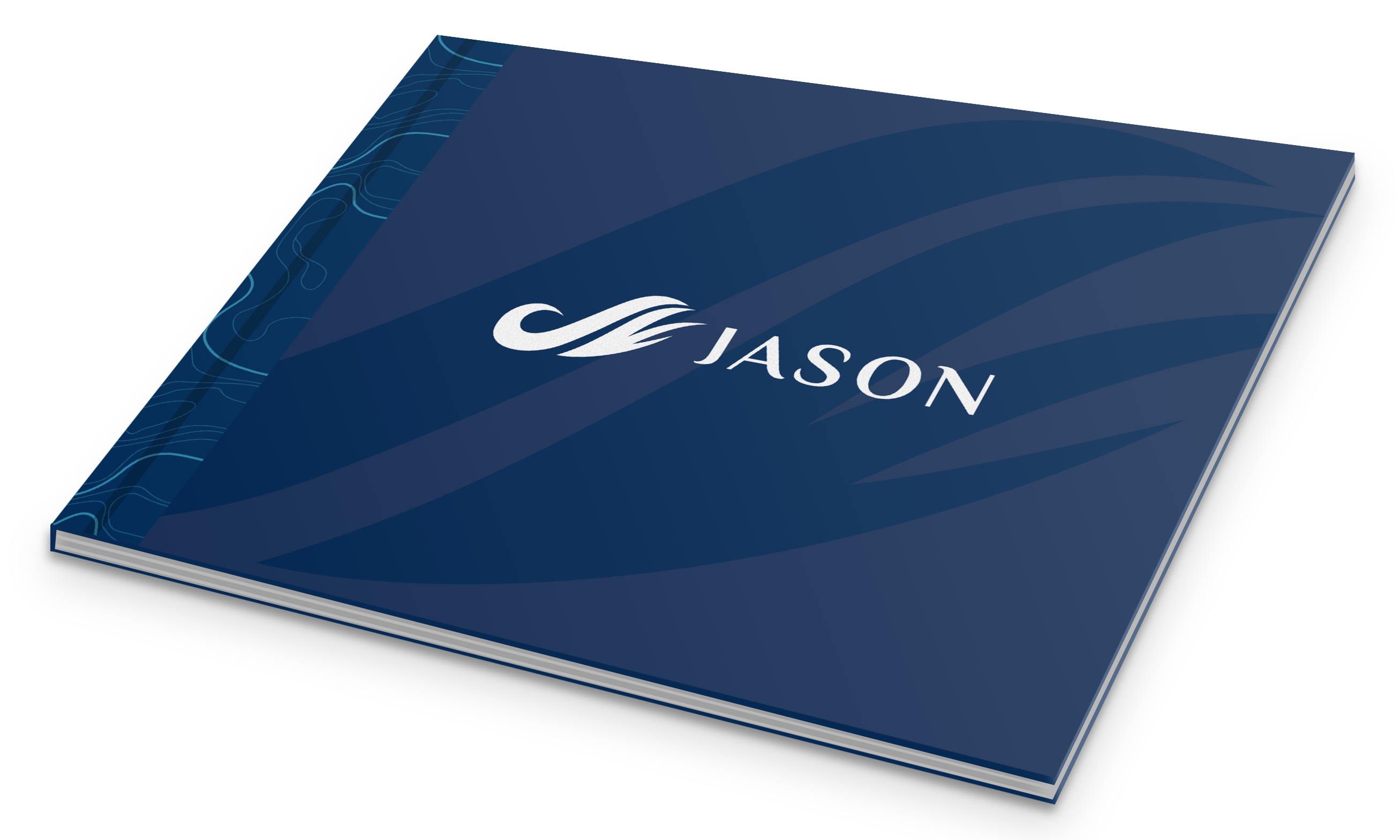 mockup of the brand identity standards book for Jason
