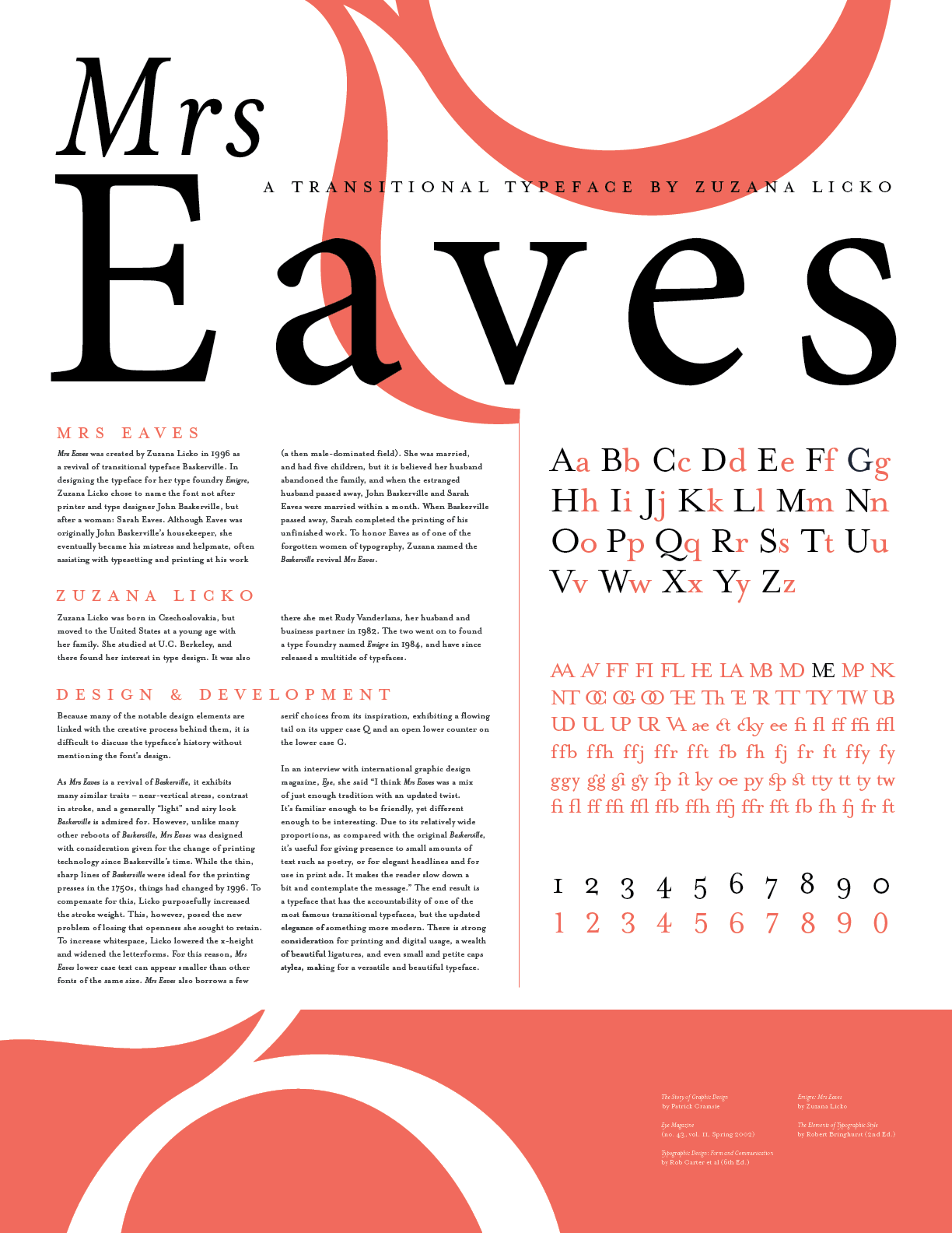 front (informational) side of the Mrs Eaves poster