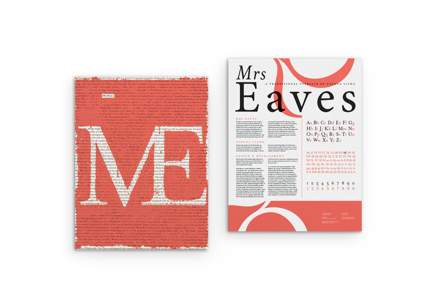 mockup of both sides of the Mrs Eaves poster