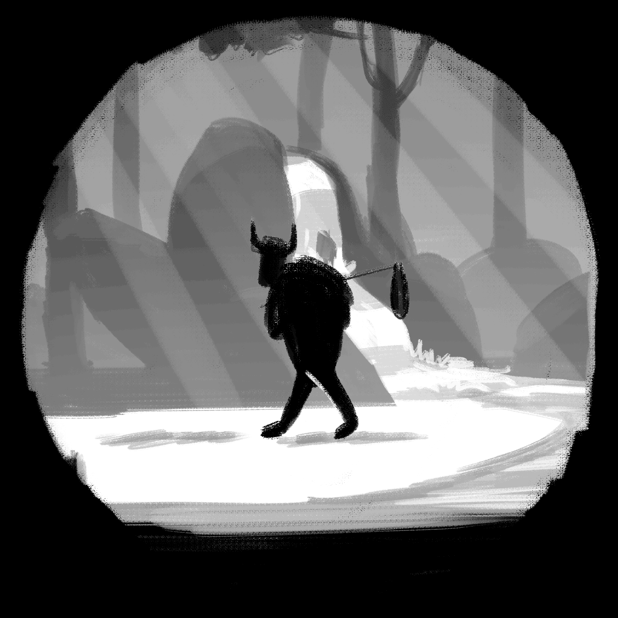 gif of a figure walking peacefully, from the Onward Together website